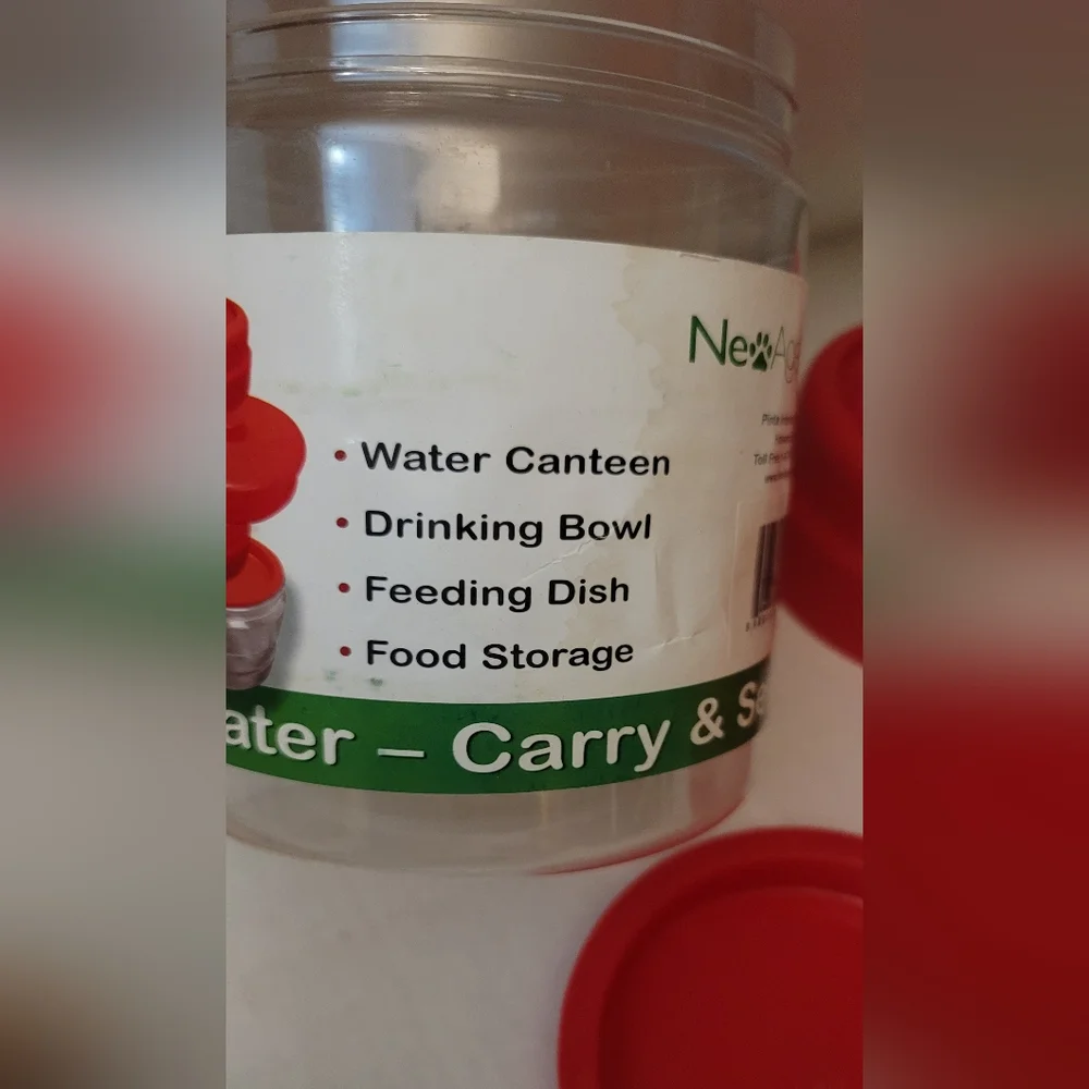 Go Pet Travel food and water Bowl Bowls Kit container Red Clear